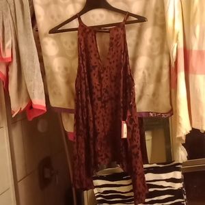 Cheetah print could shoulder blouse